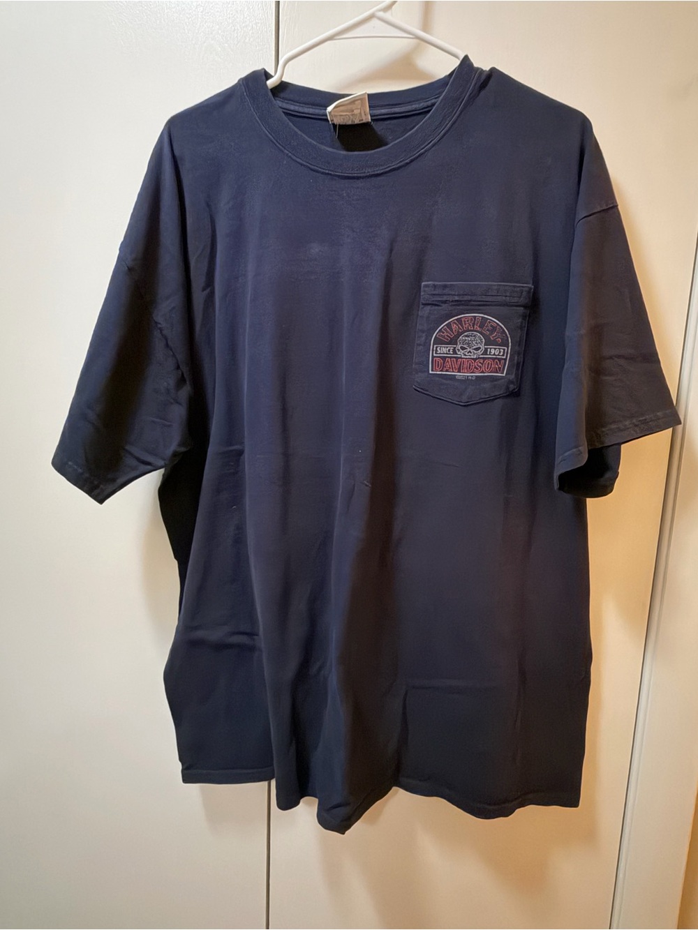 Harley-Davidson Dark Blue Short Sleeve Pocket Tee with Logo